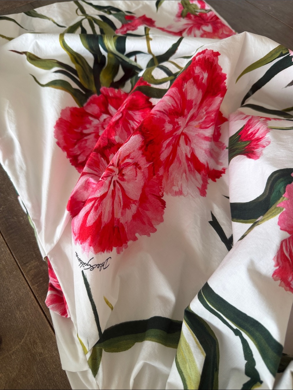 Dolce & Gabbana White One-Shoulder Dress with Pink Floral Print - Picture 4 of 5